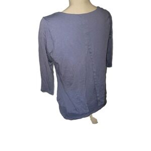 PURE JILL Eliptical 3/4 Sleeve Tunic Top Scoop Neck Lightweight Blouse‎ Lavender
